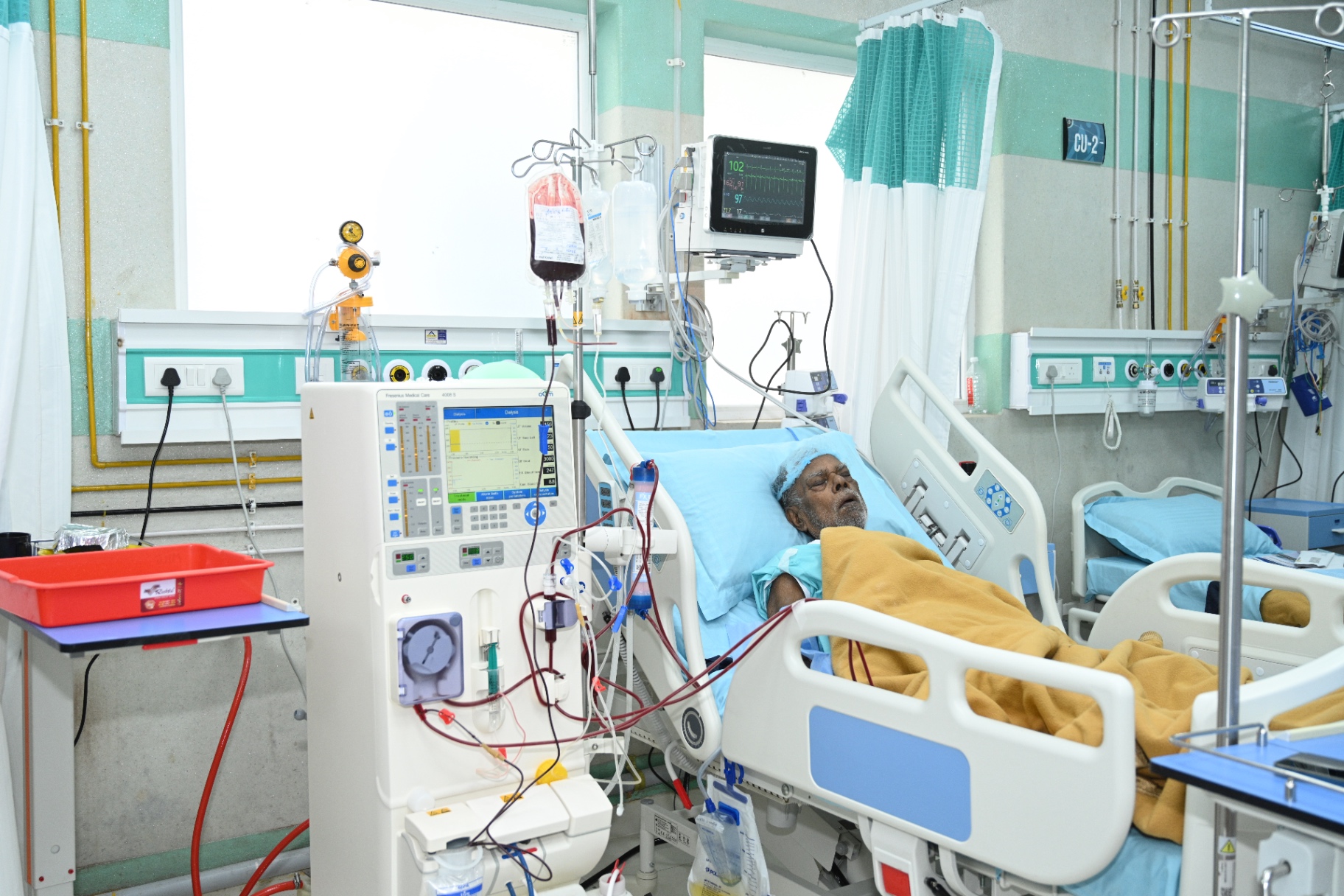 Monitored critical-care room at Astromedics Hospital
